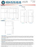 Hoshizaki HC2A-FS-FS-HS-HS original full- and half-solid-door front, side and plan dimension drawings.