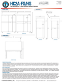 Hoshizaki HC2A-FS-HS original full- and half-solid-door front, side and plan dimension drawings.