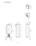 Hoshizaki HNC-120BA-R-SLH original complete service-manual drawing showing right-side condenser orientation, air paths, rear sliding access, drain outlets and cabinet dimensions