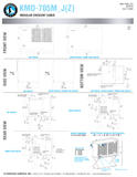 Hoshizaki KMD-705 shared air, water and remote original dimensional drawing with bottom opening and separately sold URC-9FZ reference