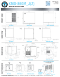 Hoshizaki KMD-860 shared water, air and MRJZ remote original dimensional drawing with bottom opening and separately sold URC-9FZ reference