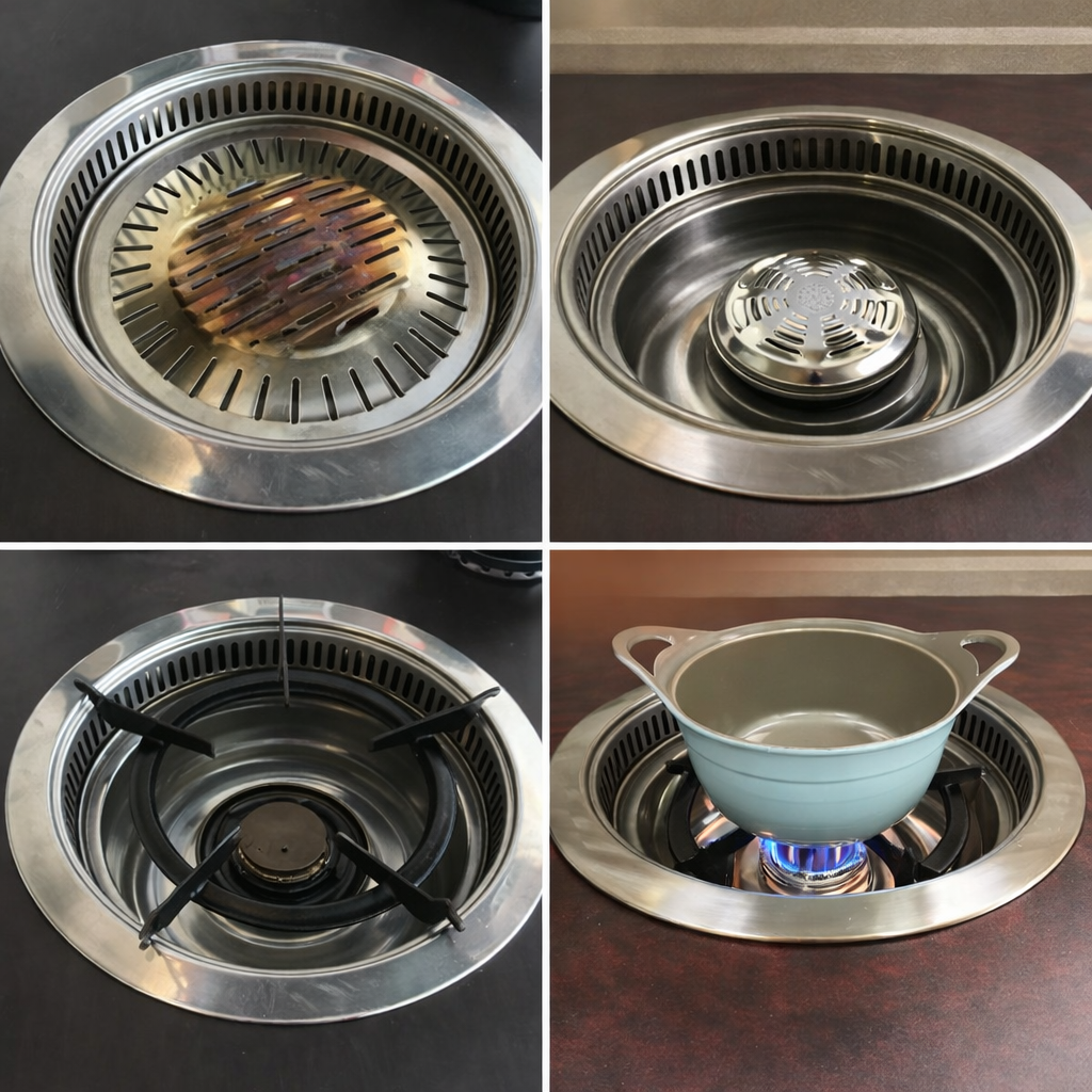 調理器具 GRIL ROND Commercial Round Downdraft Korean BBQ Grill: JSDR-300 – Eden
