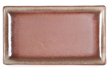8⅞″ × 5″ Burgundy Porcelain Rectangular Plate — Ivory Trim