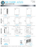 Hoshizaki KM-1340MAJ, KM-1340MWJ and KM-1340MRJZ/3 official shared dimensions; use selected cooling-type connections