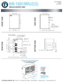 Hoshizaki KM-1601MRJZ and KM-1601MRJZ3 official shared dimensions with URC-22FZ condenser sold separately