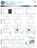 Hoshizaki KM-1601SAJ/3, KM-1601SWJ/3 and KM-1601SRJZ/3 official shared dimensions; use selected cooling-type connections