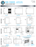 Hoshizaki KM-1900SAJ/3, KM-1900SWJ/3 and KM-1900SRJZ/3 official shared dimensions; use selected cooling-type connections