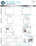 Hoshizaki KM-2200SWJ3 and KM-2200SRJZ3 official shared dimensions; use selected cooling-type connections