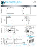 Hoshizaki KM-2600SWJ3 and KM-2600SRJZ3 official shared dimensions; use selected cooling-type connections