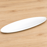 MW2986 white ceramic platter in a neutral tabletop setting