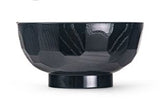 Lacquer Miso Soup Bowl 4.5", Black/Red
