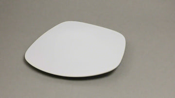 Trapezoid Egg Shape PLATE PORC (WT) 10-1/2"x9-1/4"