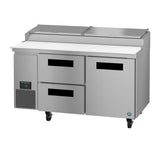 Hoshizaki PR60B-D2 60" 8-Pan 2-Drawer/1-Door Pizza Prep Refrigerator