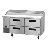 Hoshizaki PR67B-D4 67" 9-Pan 4-Drawer Pizza Prep Refrigerator