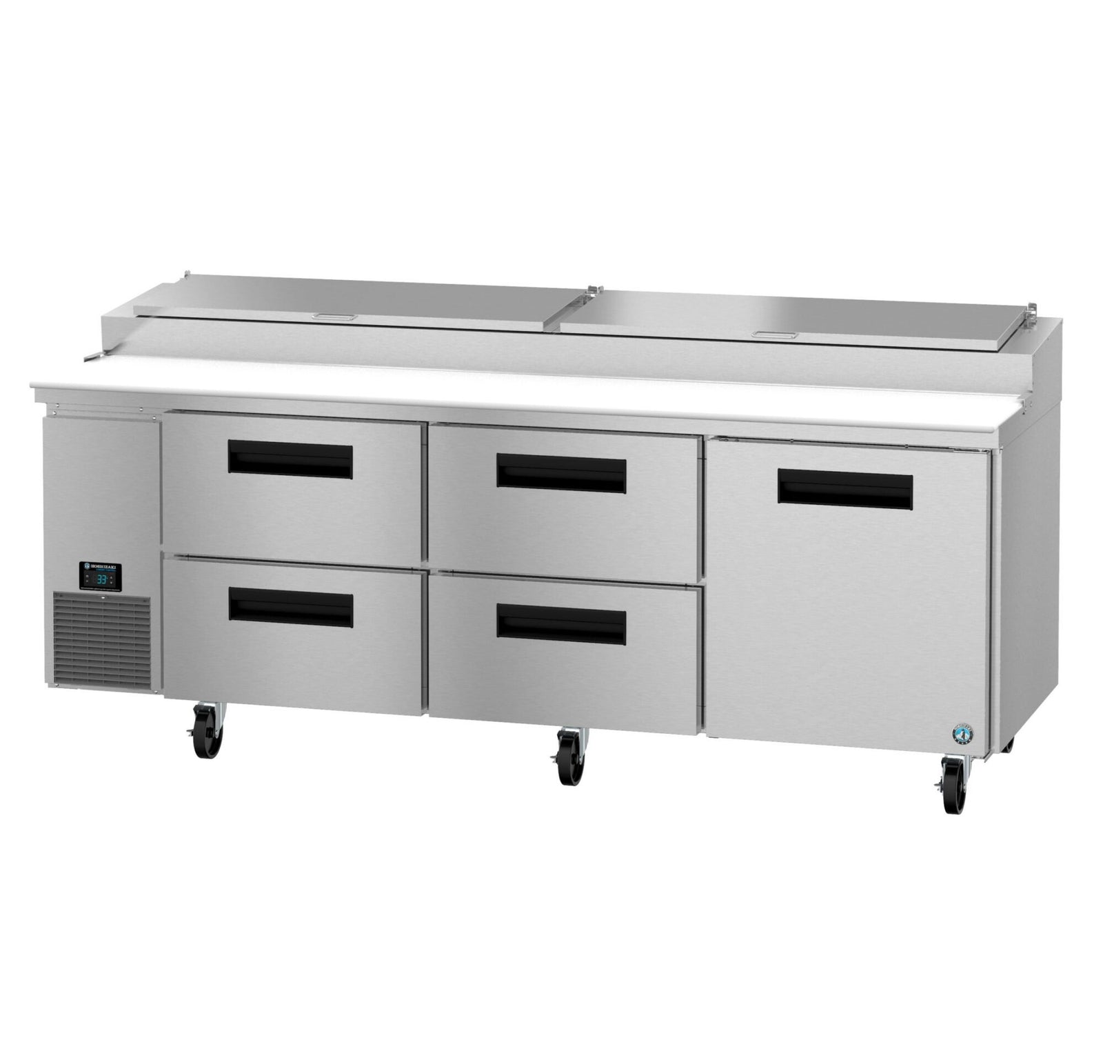 Hoshizaki PR93B-D4 93" 12-Pan 4-Drawer/1-Door Pizza Prep Refrigerator