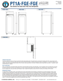 Hoshizaki PT1A-FGE-FGE original manufacturer front, back, side and plan drawing; 27.5-inch width, 35.75-inch depth and 79.5-inch standard caster height