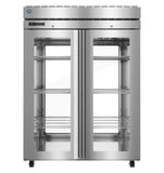 Hoshizaki PT2A-FGE-FGE 55" Stainless Steel Two-Section Full-Glass-Door Pass-Through Refrigerator