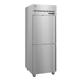 Hoshizaki R1A-HSL 23.1 cu. ft. Stainless Steel 1-Section Reach-In Refrigerator with 2 Half-Height Doors - Left Hinge
