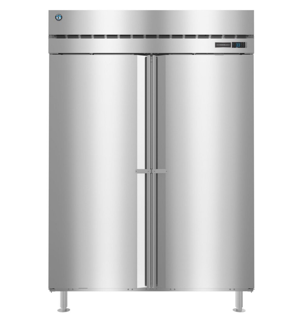 Hoshizaki R2A-FSP 55" Stainless Steel Tamper-Proof Two-Section Solid-Door Reach-In Refrigerator