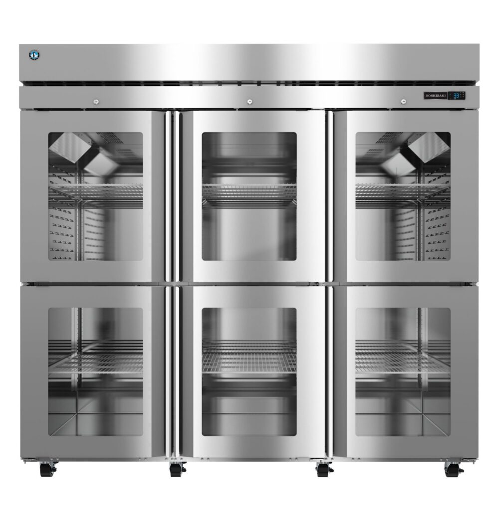 Hoshizaki R3A-HGE 79.03 cu ft 3-Section Half Glass Door Reach-In Refrigerator