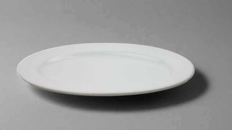 RCN-13 white porcelain oval plate, original low side view