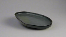 12 × 7 in Dark Green Rain Forest Porcelain Egg-Shaped Plate