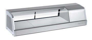 Turbo Air SAK-50R-N refrigerated sushi display case with empty interior and right-side condenser