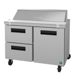 Hoshizaki SR48B-12D2 48" 12-Pan 2-Drawer/1-Door Sandwich Prep Refrigerator