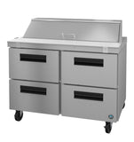 Hoshizaki SR48B-12D4 48" 12-Pan 4-Drawer Sandwich Prep Refrigerator