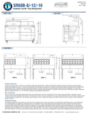 Hoshizaki SR60B-16 official shared B-series dimension sheet, including 16-pan layout; plan captions retain A-series suffixes