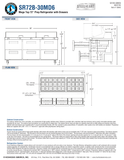Hoshizaki SR72B-30MD6 official dimension sheet, ingredient-rail layout and drawer construction; see specification notes for manufacturer reference qualifications