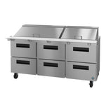 Hoshizaki SR72B-30MD6 72" 30-Pan 6-Drawer Mega Top Prep Refrigerator
