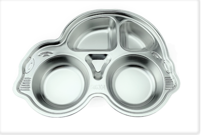 Satin Stainless Steel Kids Tray 5 Compartment, 11-1/2*8-1/2