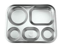 11¾″ × 9″ Satin Stainless Steel Five-Compartment Lunch Tray