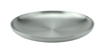 Satin Stainless Steel Round Heavy Duty Plate, 9-15/16"