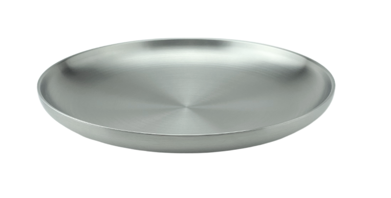 Satin Stainless Steel Round Heavy Duty Plate, 9-15/16"