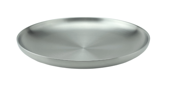 Satin Stainless Steel Round Heavy Duty Plate, 9-15/16