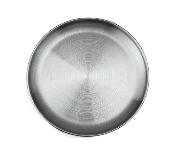 Satin Stainless Steel Round Plate, 9