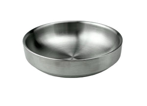 Satin Stainless Steel Shallow Round Bowl (Double Vacuum), 4-3/8"D