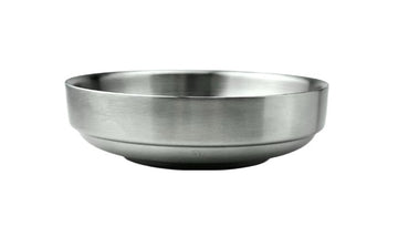 Satin Stainless Steel Shallow Round Bowl (Double Vacuum), 4-3/8"D