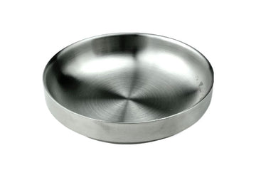 Satin Stainless Steel Shallow Round Bowl (Double Vacuum), 5-1/2"d (14cm)