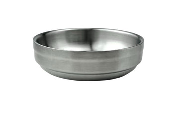 Satin Stainless Steel Shallow Round Bowl (Double Vacuum), 3-1/2"