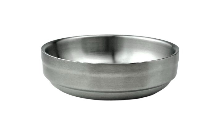 Satin Stainless Steel Shallow Round Bowl (Double Vacuum), 3-1/2"