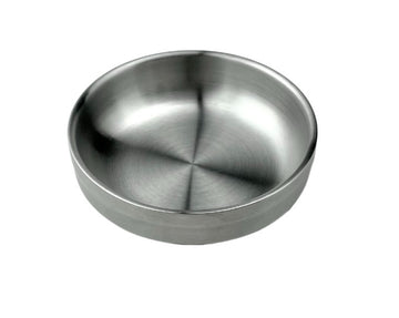 Satin Stainless Steel Shallow Round Bowl (Double Vacuum), 3-1/2"