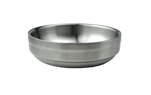 Satin Stainless Steel Shallow Round Bowl (Double Vacuum), 3-1/2
