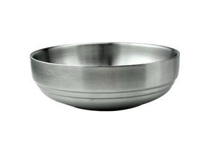 Satin Stainless Steel Shallow Round Bowl (Double Vacuum), 5-1/2"D