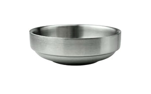 Satin Stainless Steel Shallow Round Bowl (Double Vacuum), 3-1/2"