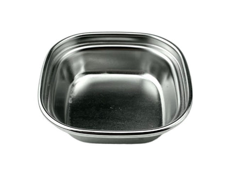 Satin Stainless Steel Sauce Plate Sanding, 3-1/8*3-1/16"D