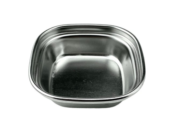 Satin Stainless Steel Sauce Plate Sanding, 3-1/8*3-1/16