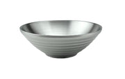 Satin Stainless Steel V-shaped Threaded Salad Bowl, 8-5/8"D